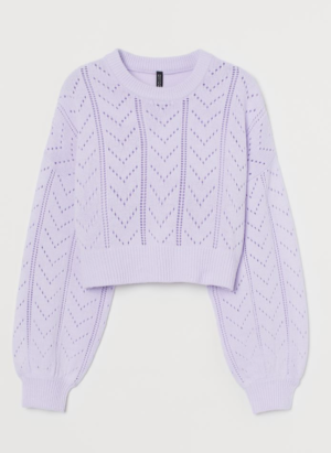HM Pointelle Sweater Purple