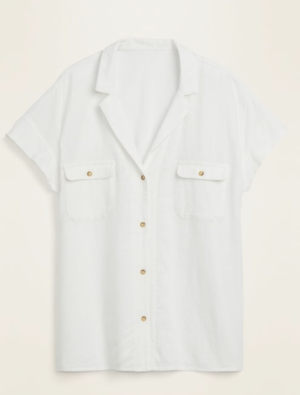 Old Navy Boxy White Button Down Shirt